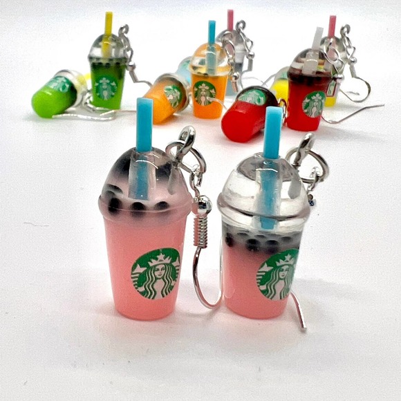 Starbucks Earrings - Boba Beads Earrings - Drink Earrings - Summer Earrings - Picture 3 of 8